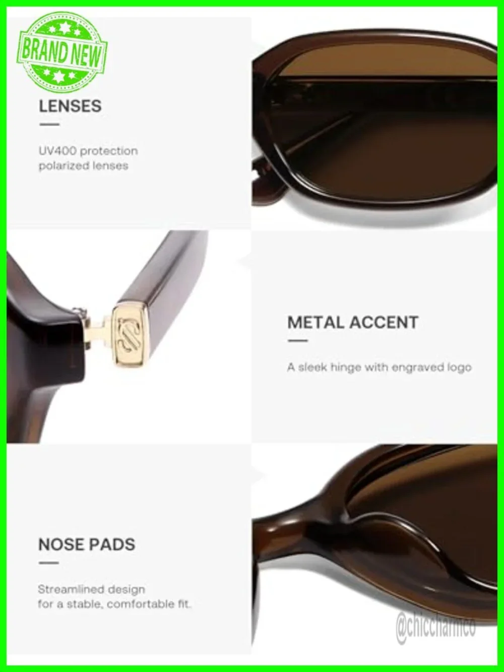 Retro Rectangle Polarized Sunglasses - UV400 Y2K